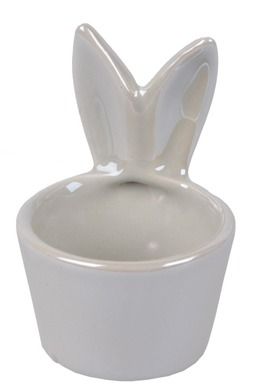 Jajko z uszami ceramiczne, beżowy perłowy, 6-6,5-8 cm