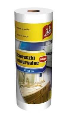 Jan Niezbędny, ściereczki na rolce, białe, 50 szt.