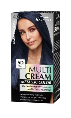 Joanna, Multi Cream Metallic Color, farba do włosów, nr 42.5 Granatowa Czerń