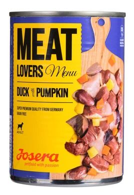 Josera, Meatlovers, menu kaczka z dynią, karma mokra dla psów, 400g