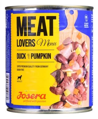 Josera, Meatlovers, menu kaczka z dynią, karma mokra dla psów, 800g