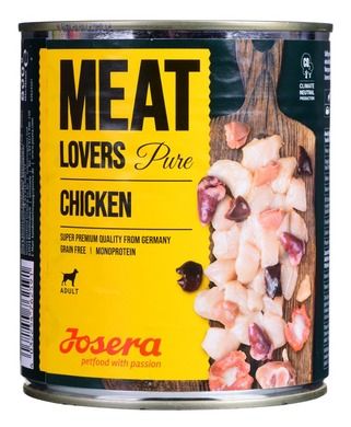 Josera, Meatlovers, Pure, kurczak, karma mokra dla psów, 800g