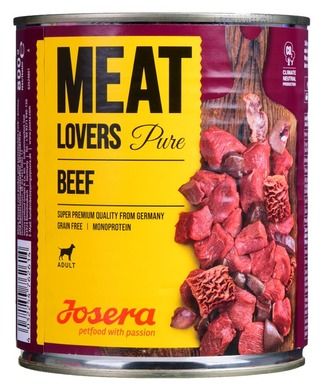 Josera, Meatlovers, Pure, wołowina, karma mokra dla psów, 800g