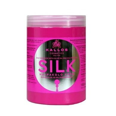 Kallos, Silk, jedwabna maska do włosów z proteinami oliwy z oliwek i jedwabiu, 1000 ml