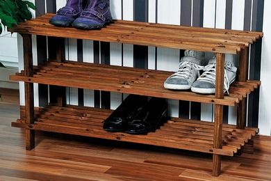 Kesper, szafka na buty drewniana, 3 poziomy, ciemnobrązowa