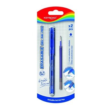 Keyroad, długopis wymazywalny z wkładem, niebieski, 0,7 mm