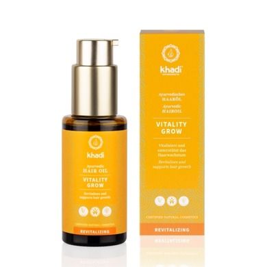 Khadi, Ayurvedic Hair, Oil, Vitality Grow, olejek stymulujący wzrost włosów, 50 ml