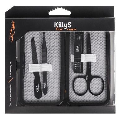 KillyS, For Men Accessory Set, nożyczki do paznokci + obcinaczki do paznokci + pilnik do paznokci + pęseta