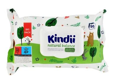 Kindii, Natural Balance, chusteczki, 96 szt.