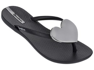 Klapki japonki damskie, czarne, serca, Maxi Fashion II, Ipanema