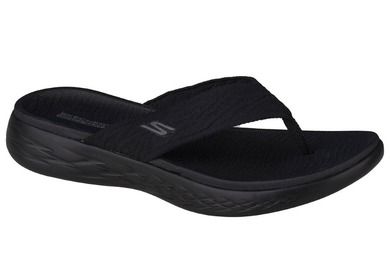 Klapki japonki damskie, czarne, Skechers On The Go 600 Sunny