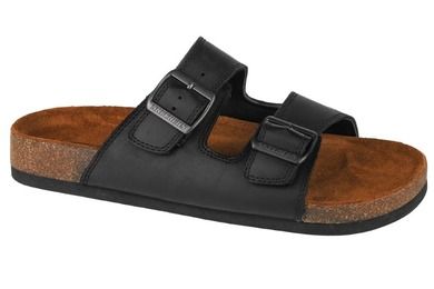 Klapki męskie, czarne, Skechers Krevon-Wanson