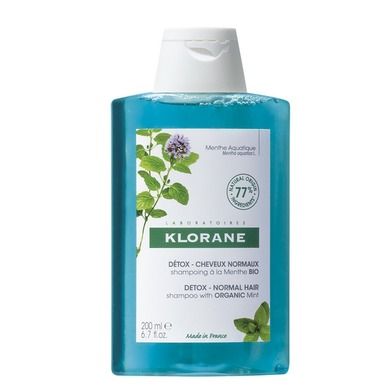 Klorane, Detox Shampoo, szampon z organiczną mięta wodną, 200 ml