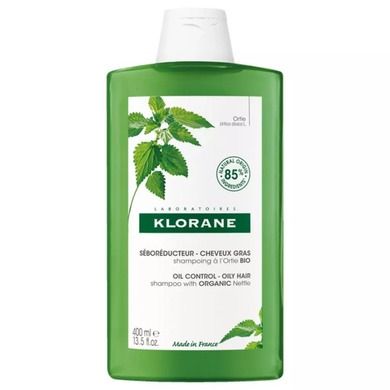 Klorane, Oil Control Shampoo, szampon do włosów przetłuszczających się z organiczną pokrzywą, 400 ml