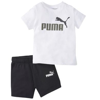 Komplet chłopięcy, T-shirt, Szorty, biało-czarny, Puma Minicats Tee Short Set