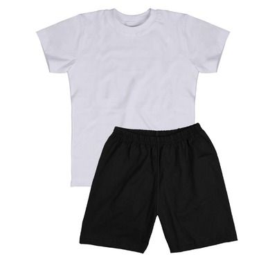 Komplet chłopięcy, T-shirt, Szorty, biało-czarny, Tup Tup