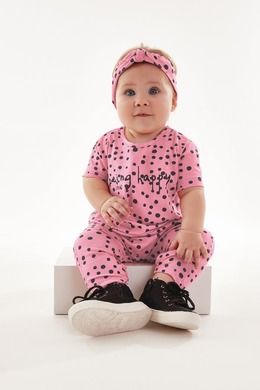 Komplet dziewczęcy, Kombinezon, Opaska, różowy, Up Baby