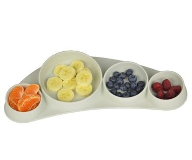 Koo-di, Tiny Tapas, silikonowy talerz, light grey
