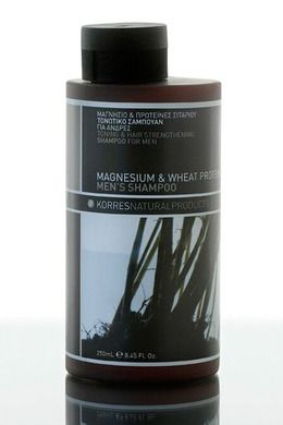 Korres, Men's Shampoo Toning & Hair-Strengthenning, tonizujący i wzmacniający szampon do włosów z magnezem i proteinami pszenicy, 250 ml