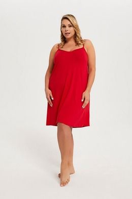 Koszula nocna damska na ramiączka, plus size, czerwona, Song, Italian Fashion