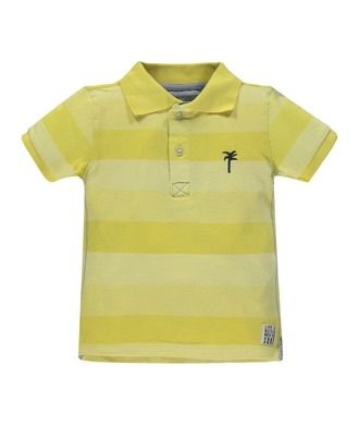 Koszulka polo chłopięca z krótkim rękawem, żółta, Kanz