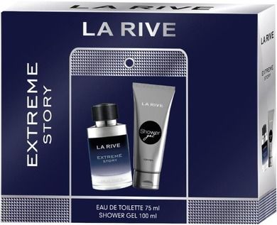 La Rive, For Men, zestaw prezentowy, extreme story, woda toaletowa, 75 ml + żel pod prysznic, 100 ml