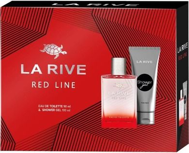 La Rive, For Men, zestaw prezentowy, red line, woda toaletowa, 90 ml + żel pod prysznic, 100 ml