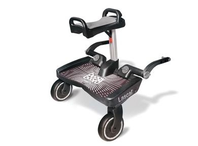 Lascal, BuggyBoard, zestaw MAXI+, dostawka do wózka z siedziskiem, czarno-szara