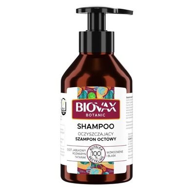 L`biotica, Biovax Botanic, oczyszczający szampon octowy, ocet jabłkowy, rozmaryn i tatarak, 200 ml