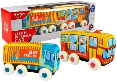 Lean Toys, miękki autobus z napędem, zabawa niemowlęca