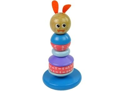 Lean Toys, piramidka balansująca, zabawka drewniana
