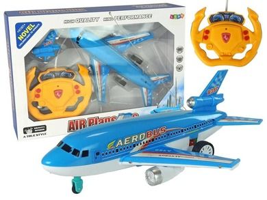 Lean Toys, samolot zdalnie sterowany, niebieski, 26 cm