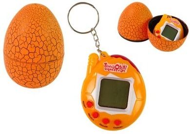 Leantoys, tamagotchi w jajku, zabawka interaktywna, pomarańczowa
