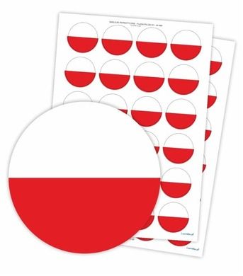 LearnHow, naklejki patriotyczne, flaga Polski, 48 szt.