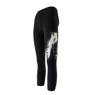 Legginsy dziewczęce, ocieplane, czarne, koń, Tup Tup