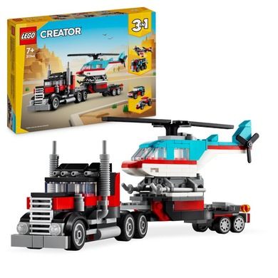LEGO Creator, Ciężarówka z platformą i helikopterem, 31146