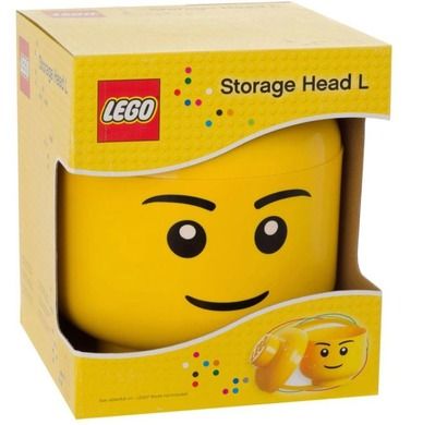 LEGO, duża głowa, chłopiec, pojemnik do przechowywania