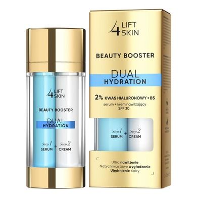 Lift4Skin, Beauty Booster Dual Hydration 2%, kwas hialuronowy B5, serum + krem nawilżający SPF30+, 2-15 ml