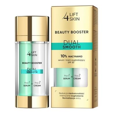 Lift4Skin, Beauty Booster Dual Smooth 10% Niacynamid, serum + krem wygładzający SPF30+, 2-15 ml