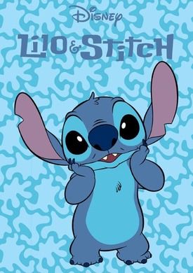 Lilo i Stitch, koc z polaru, niebieski, 100-140 cm