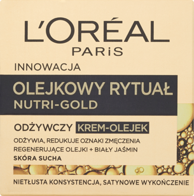 L'Oreal Paris, Nutri-Gold Olejkowy Rytuał Odżywczy, krem-olejek skóra sucha, 50 ml