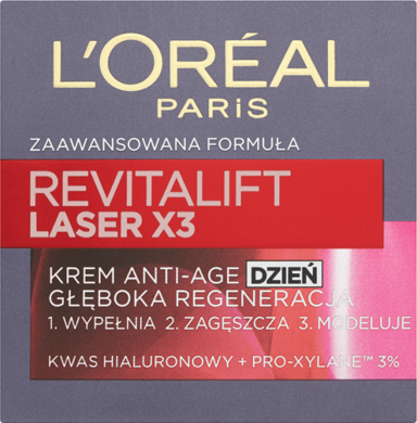 L'Oreal Paris, Revitalift Laser X3, krem Anti-Age głęboka regeneracja na dzień, 50 ml