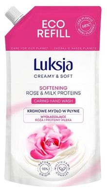 Luksja, Creamy & Soft, wygładzające kremowe mydło w płynie, róża & proteiny mleka, 400 ml