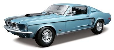 Maisto, Ford Mustang GT Cobra Jet 1968, pojazd, niebieski, 1:18