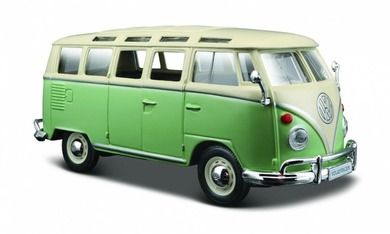 Maisto, Volkswagen Van Samba, pojazd, model kompozytowy, beżowo-zielony, 1:24