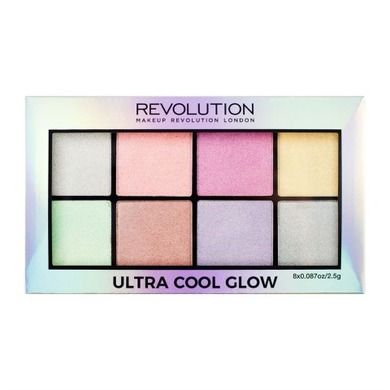 Makeup Revolution, Ultra Cool Glow Palette, zestaw rozświetlaczy