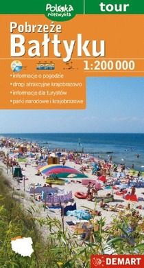 Mapa turystyczna. Pobrzeże Bałtyku 1:200 000 tour