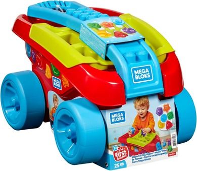 Mega Bloks, Wózek - sorter kształtów, klocki, 25 elementów