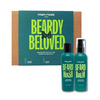 MenRock, Beardy Beloved Awakening Sicilian Lime, zestaw, szampon do brody, 100 ml + balsam do brody, 100 ml