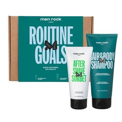 MenRock, Routine Goals, zestaw sorbet po goleniu, 100 ml + szampon i płyn do mycia ciała, 200 ml